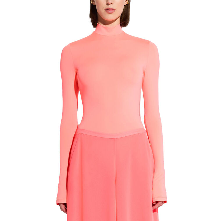 Compact Jersey Long Sleeve Mock Neck Bodysuit image number null