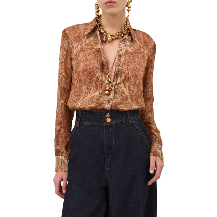Hypnotic Long Sleeve Satin Shirt image number null
