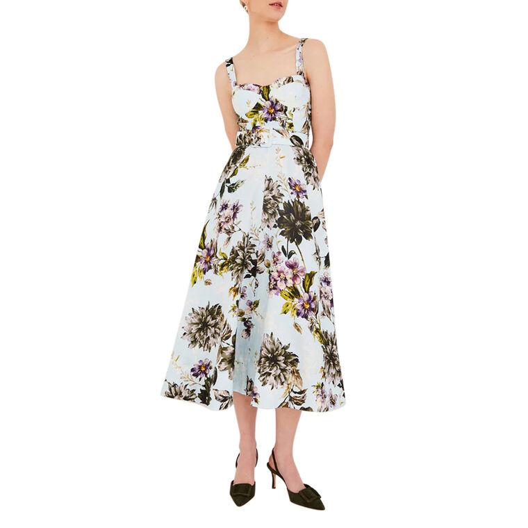 Calypso Sleeveless Bustier Belted Midi Dress image number null