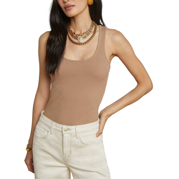 Adira Scoop Neck Ribbed Tank image number null