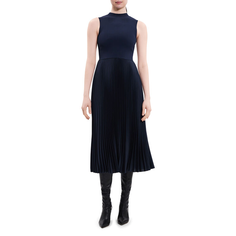 Pleated Combo Dress image number null