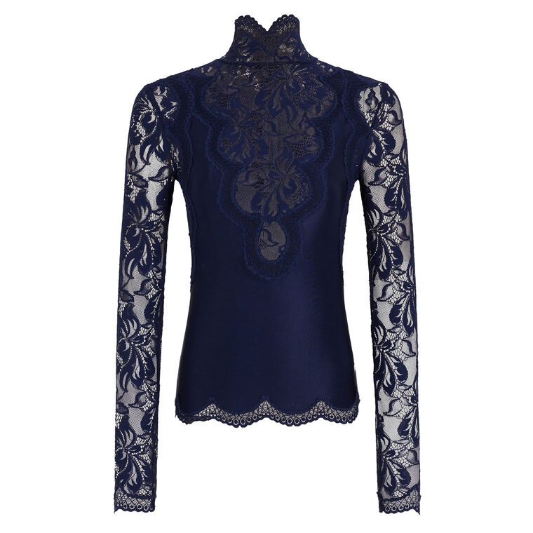 Long Sleeve Lace Turtleneck Top image number null