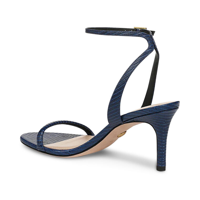 Sylvie Lizard-Embossed Ankle-Strap Stiletto Sandal image number null