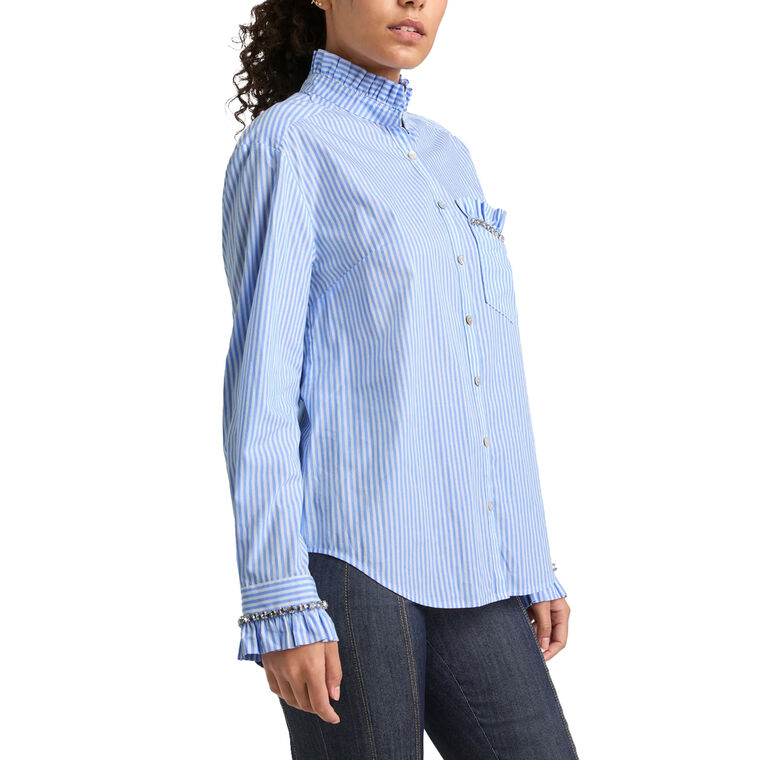 Gerda Mock Neck Rhinestone-Accent Top image number null