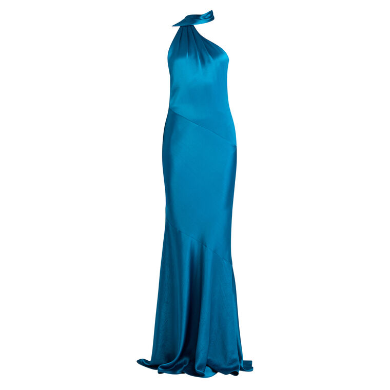 Kalsa One-Shoulder Satin Maxi Dress image number null