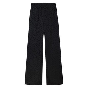 Elain Mid-Rise Jacquard Dot Slim Wide-Leg Pant Elain Mid-Rise Jacquard Dot Slim Wide-Leg Pant