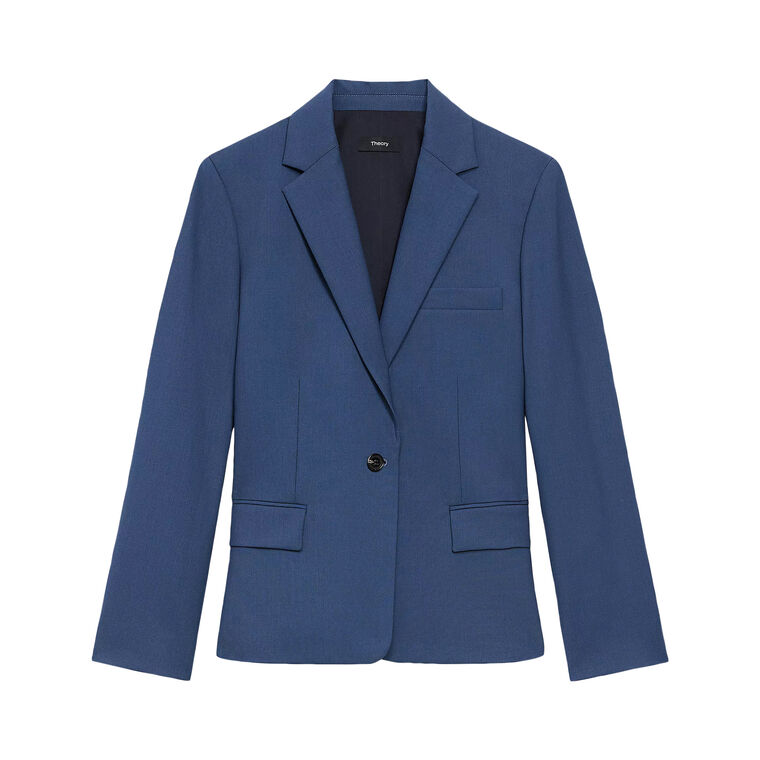 Wool One Button Slim Blazer image number null