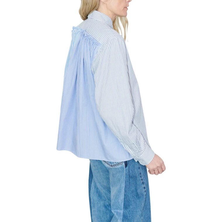Mina Long Sleeve Stripe Cotton Poplin Shirt image number null