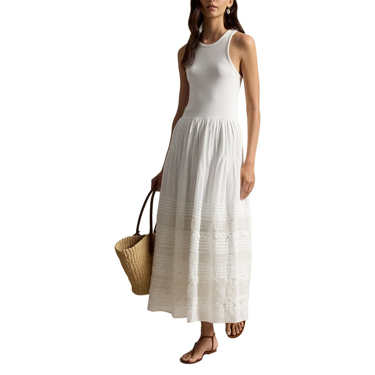 Lace-Trim Tank Dress image number null