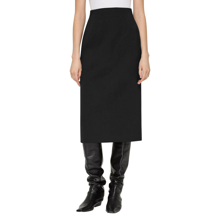 High Waisted Pencil Skirt With Back Slit image number null