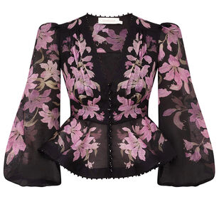 Dawning V-Neck Long Sleeve Beaded Blouse