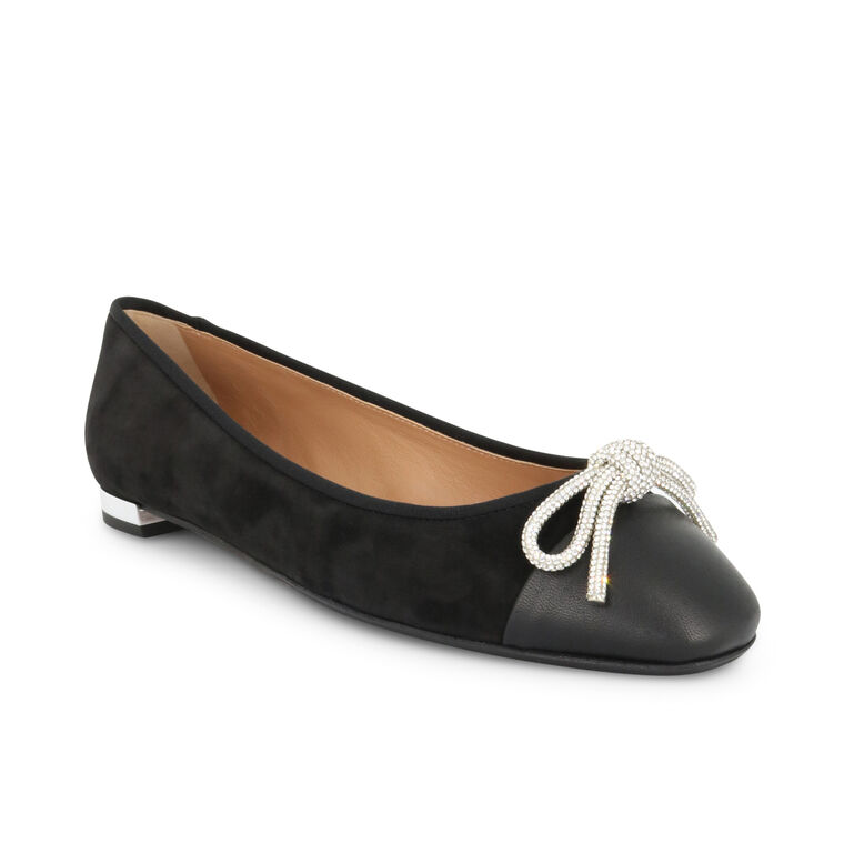 Parisina Crystal Bow Ballet Flats image number null