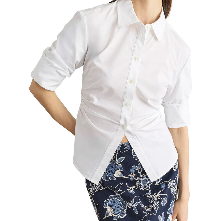 Winslet Cinched Button-Up Top image number null