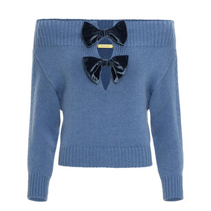 Colin Sweater With Velvet Bow Detail