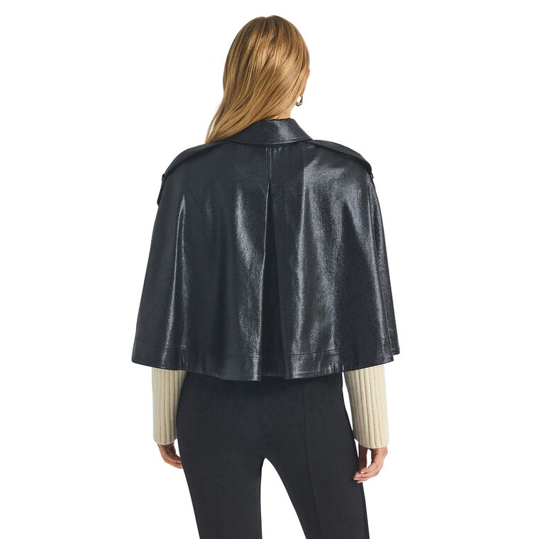 Beatrix Coated Twill Cape With Knitted Sleeves image number null