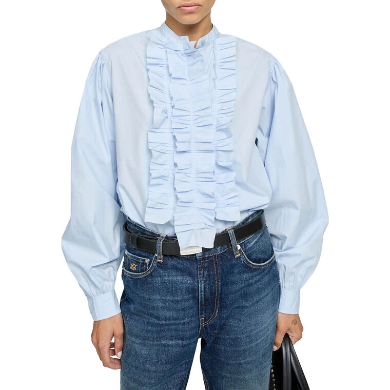 Magrita Long Sleeve Ruffle Front Blouse image number null