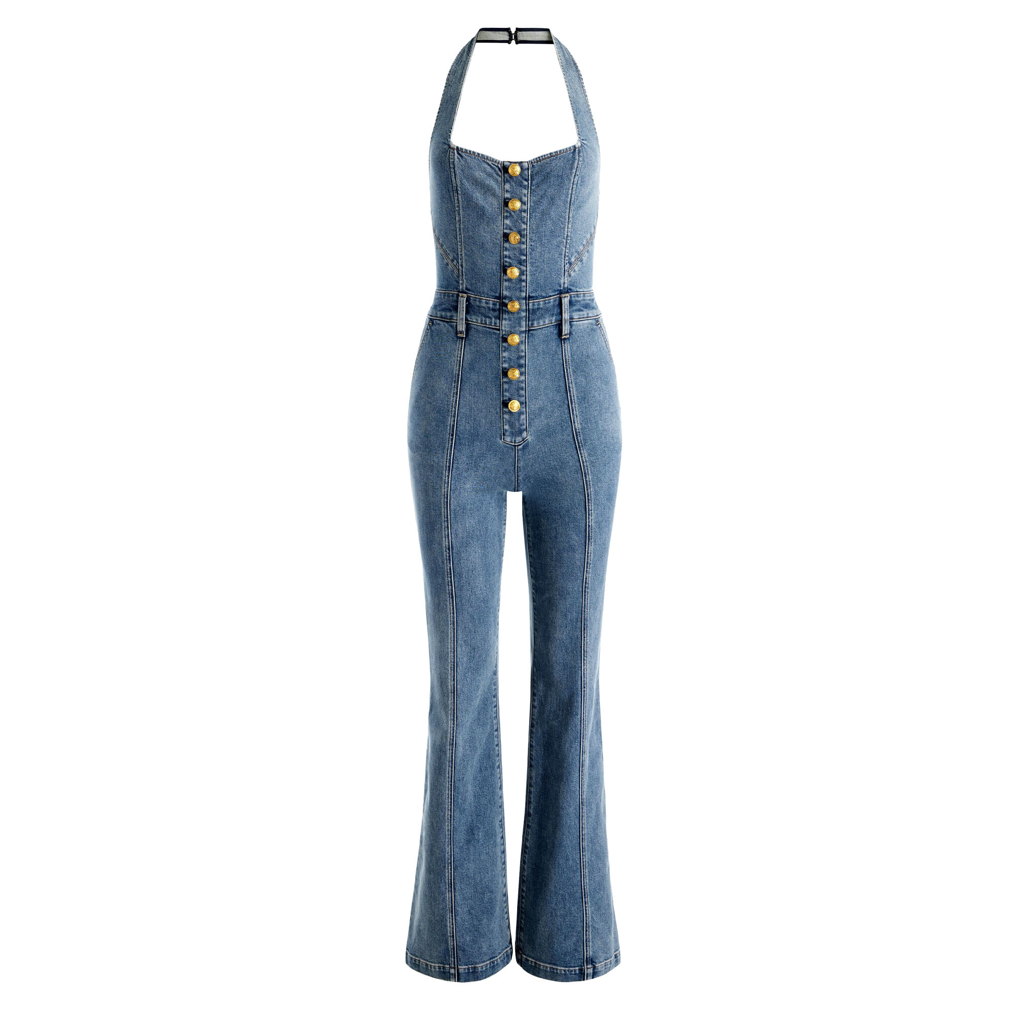 Alice + Olivia Pennie Denim Bustier Jumpsuit | Tootsies
