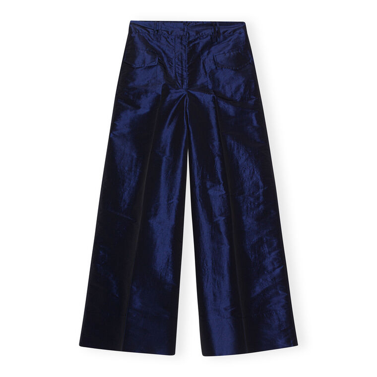 Shiny Taffeta Wide Leg Pant image number null