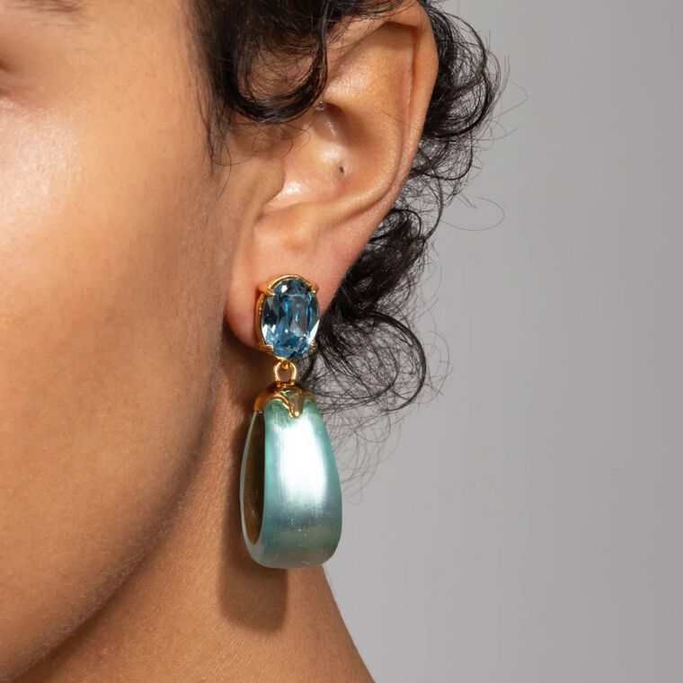 Bonbon Crystal Lucite Teardrop Earrings image number null