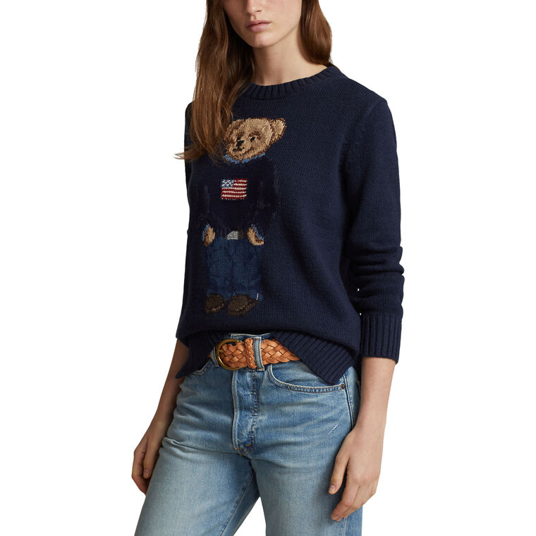 Long Sleeve Crewneck Polo Bear Sweater image number null