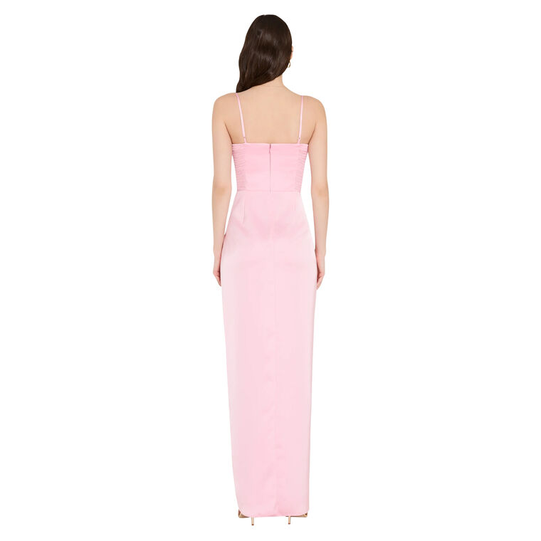 Lyra Sleeveless Satin Maxi Dress image number null