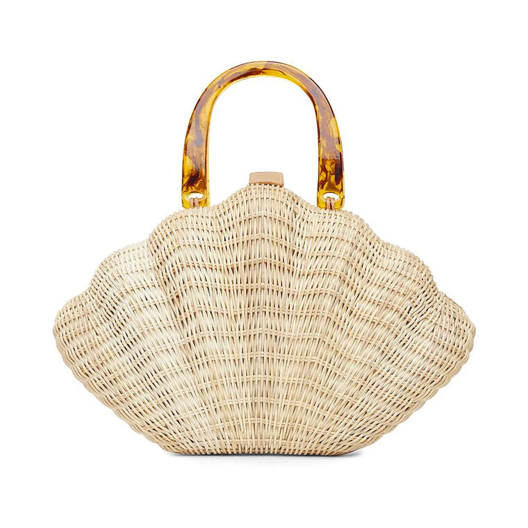 The Coquille Straw Shell Handbag image number null