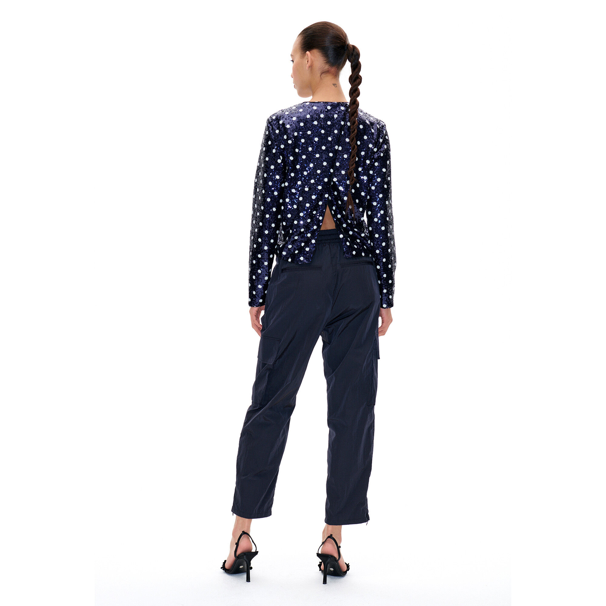 Jiza Sequin Polka Dot Top