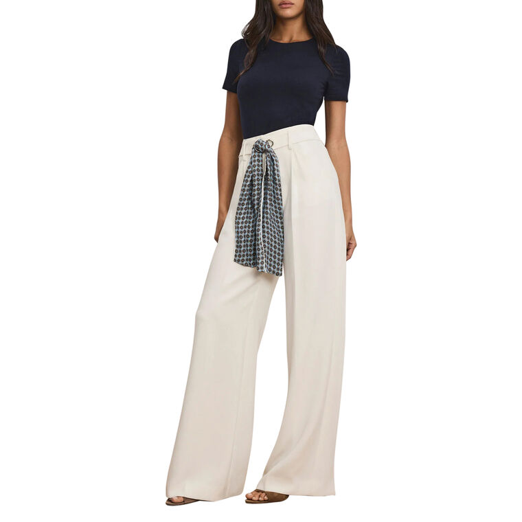 Tai Scarf-Belted High-Rise Wide-Leg Pant image number null