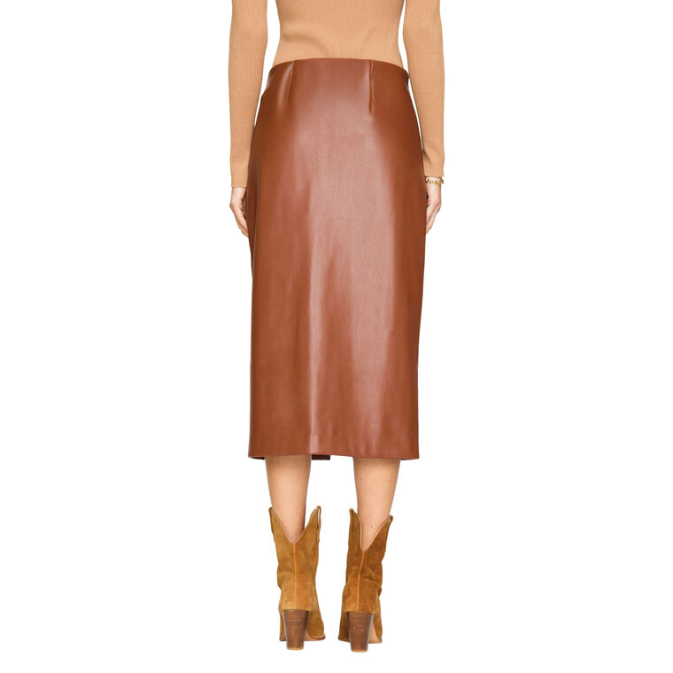 The Esme Vegan Leather Pencil Skirt image number null