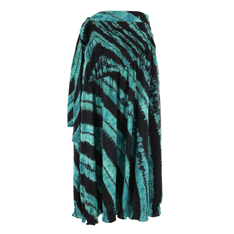 Freya Shibori Tie-Dyed Midi Skirt With Side Tie image number null