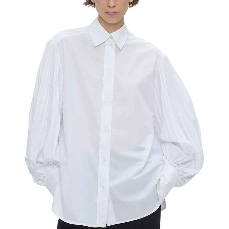 Viola Pleated Puff Sleeve Blouse image number null