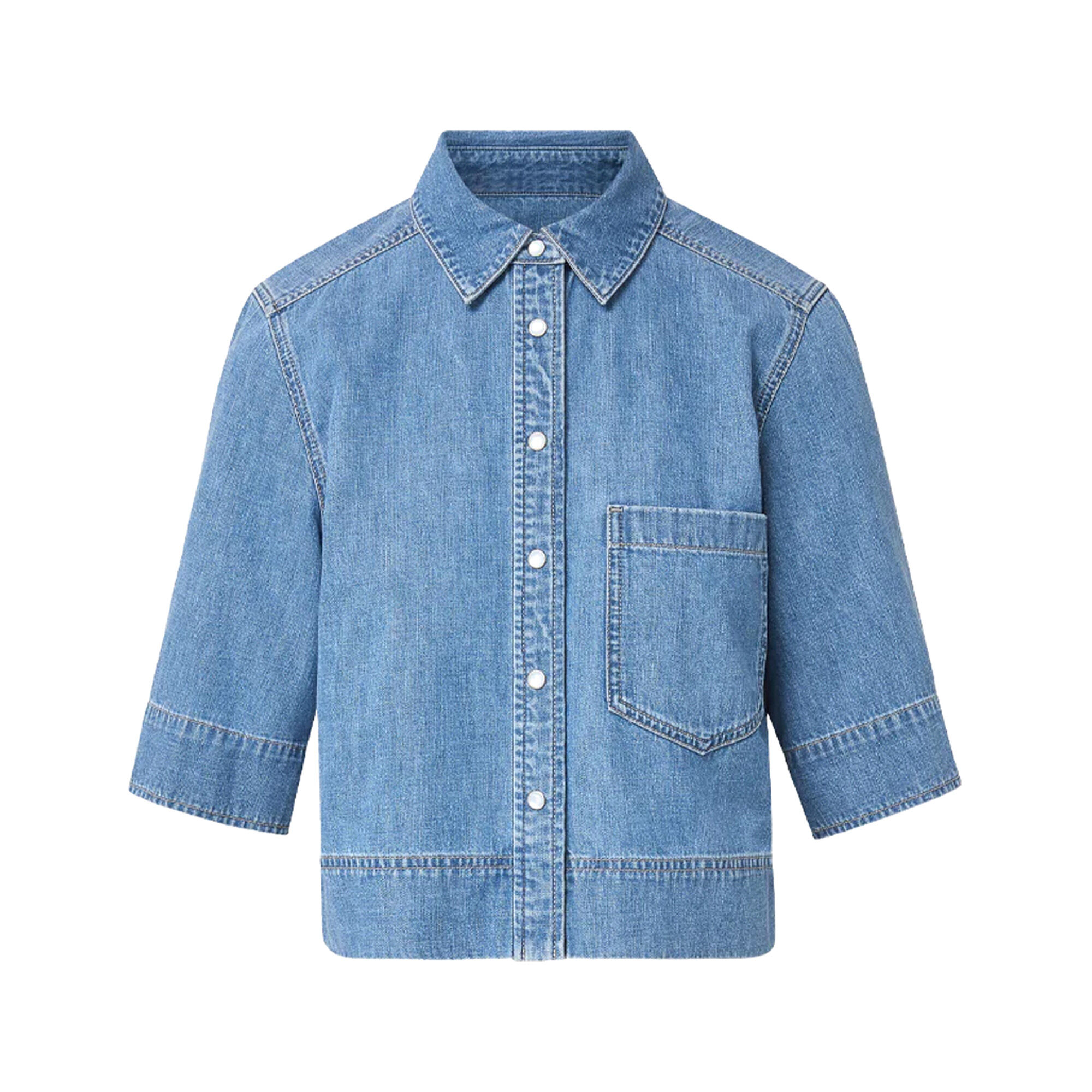Veronica Beard Spruce Denim Button-Down Shirt | Tootsies