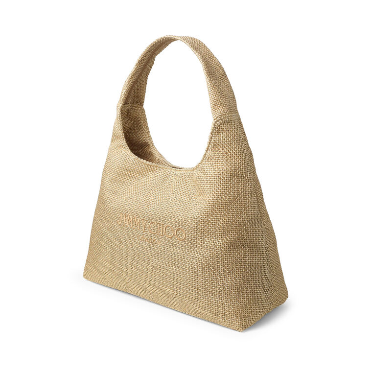Large Metallic Raffia Shoulder Bag image number null