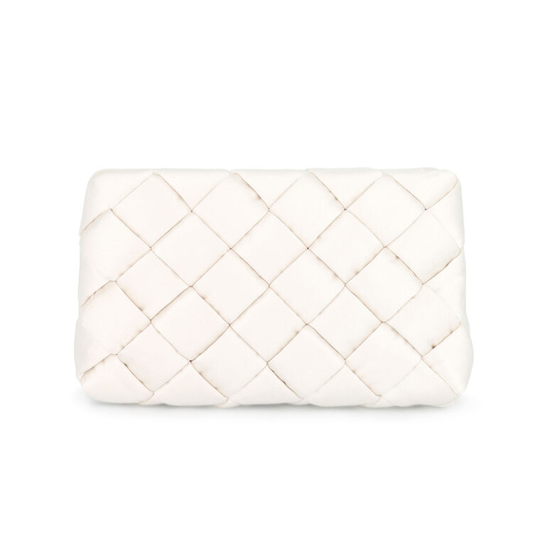 Auzeen Satin Small Woven Clutch image number null
