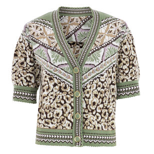 Leopard Print Short Sleeve Cardigan