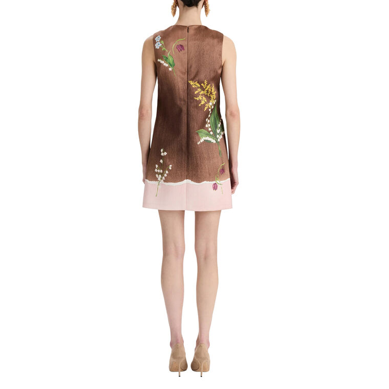Sleeveless Mixed Botanical Shift Dress image number null