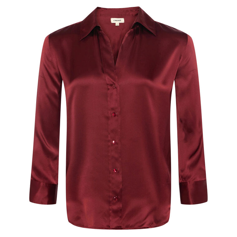 Dani 3/4 Sleeve Silk Blouse image number null
