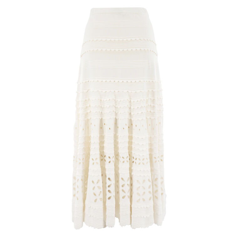 Annisa Eyelet Knit Midi Skirt image number null