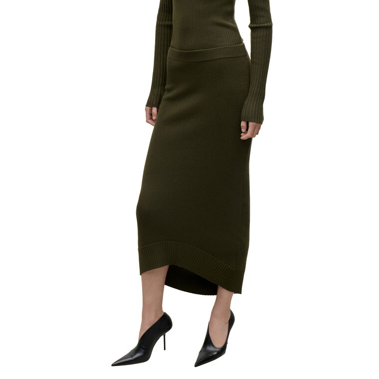 Fitted Merino Rib Skirt image number null