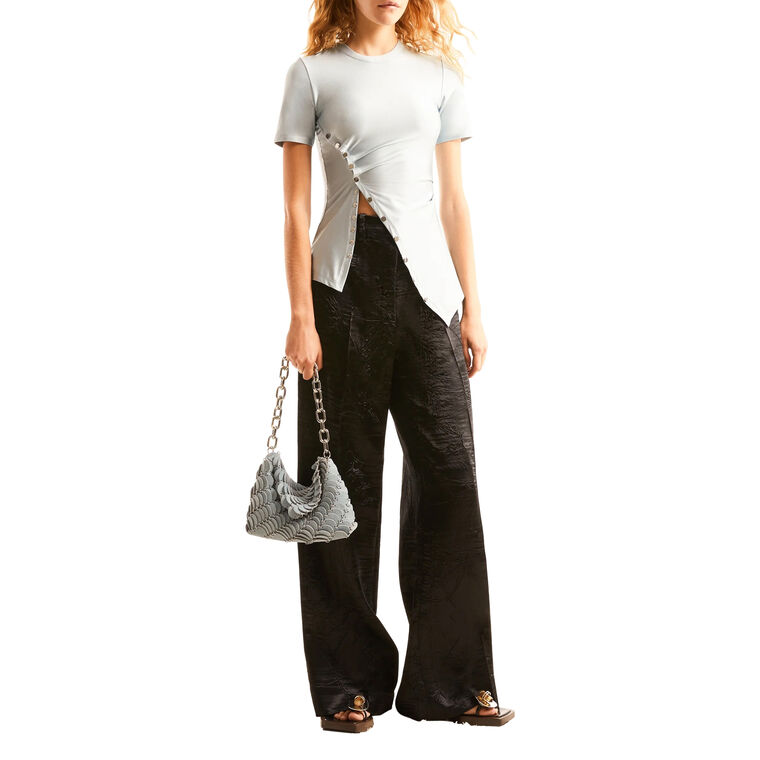 Drappe Pression Top With Silver Snaps image number null