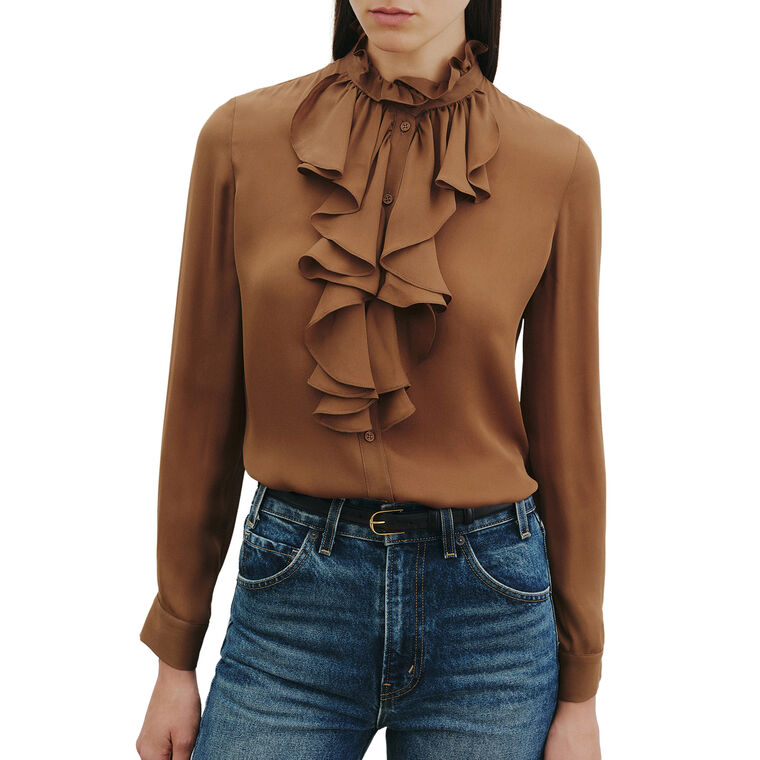 Lily Long Sleeve Silk Blouse image number null