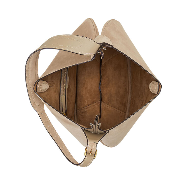 Polo ID Large Suede Shoulder Bag image number null