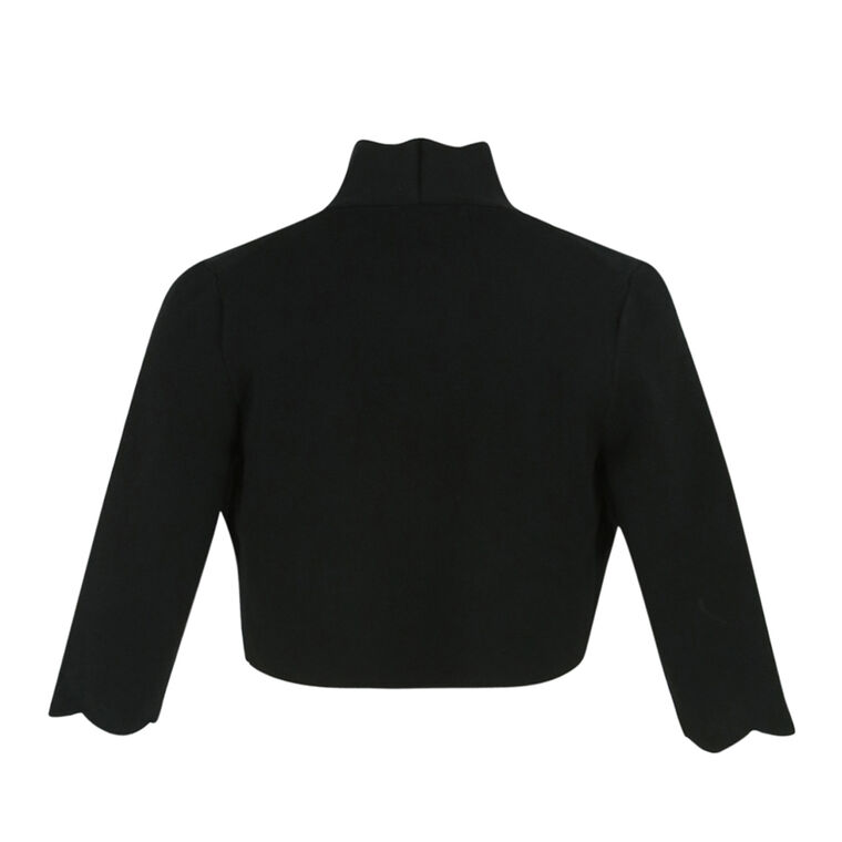 Scallop Trim Knit Bolero Cardigan image number null