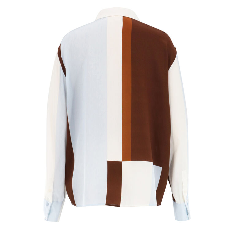 Marais Long Sleeve Button-Down Silk Shirt image number null