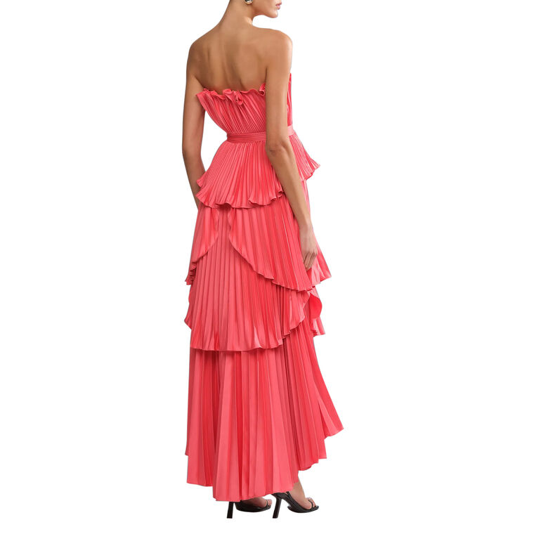 Janey Strapless Tiered Shell Midi Dress image number null