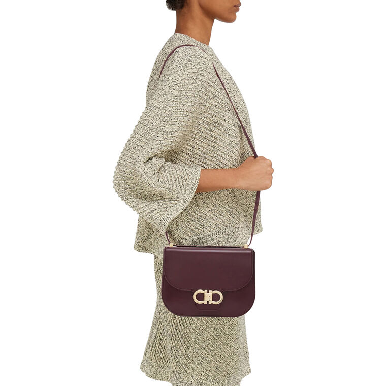 Double Gancio Smooth Leather Crossbody Bag image number null