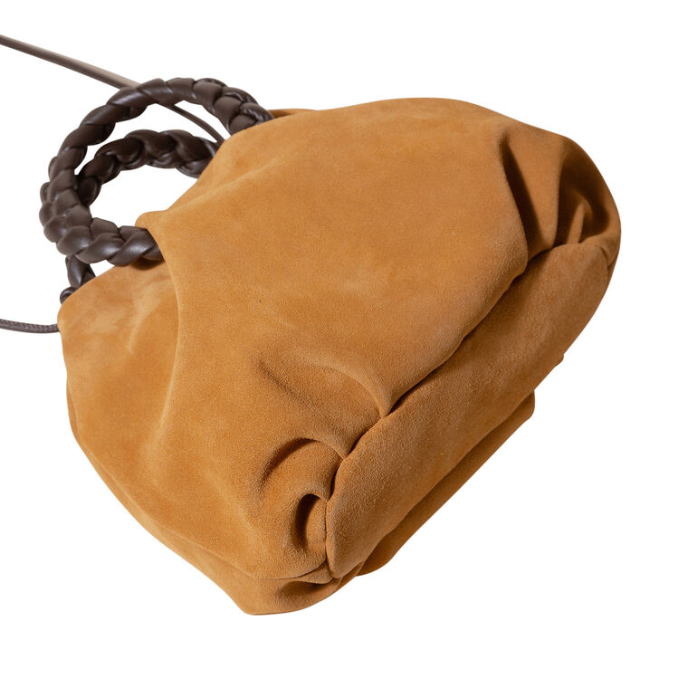 Bombon Medium Plaited-Handle Suede Handbag image number null
