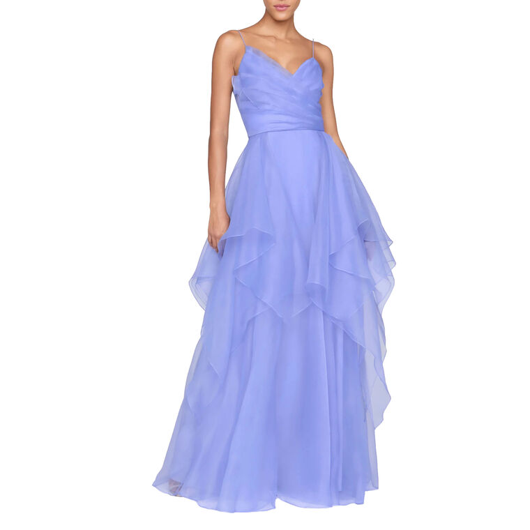 Adessia Sleeveless Tiered Organza Gown image number null