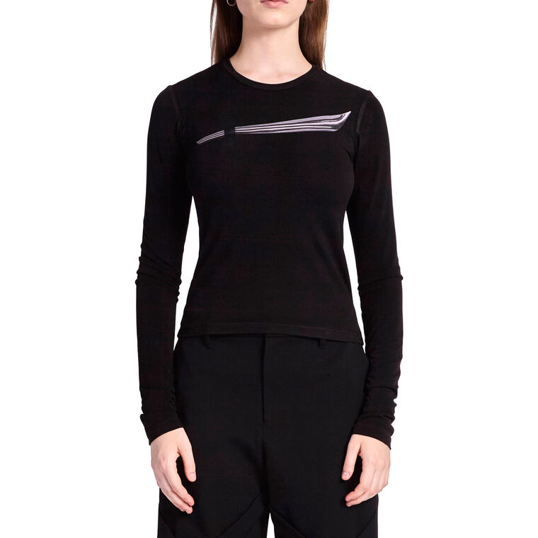 Illusion Print Long Sleeve Top image number null