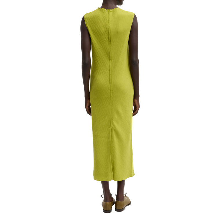 Viscose Plisse Sleeveless Bias Midi Dress image number null